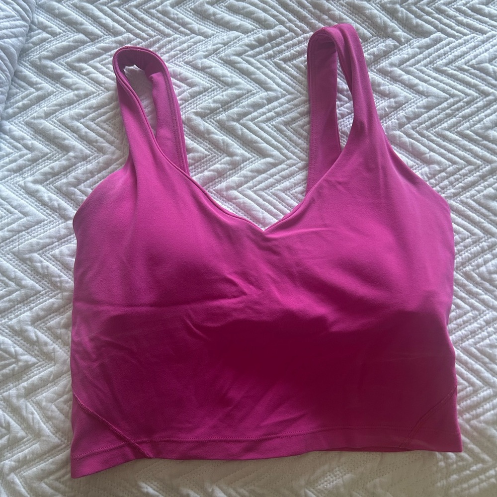 Lulu Lemon pink cropped bra tank top